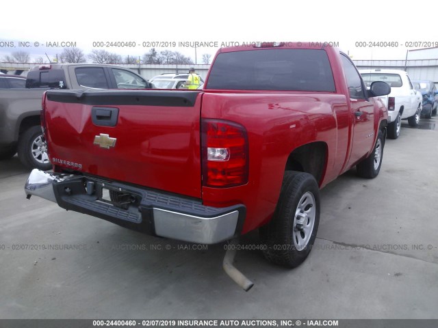 1GCEC14C57Z569049 - 2007 CHEVROLET SILVERADO C1500 RED photo 4