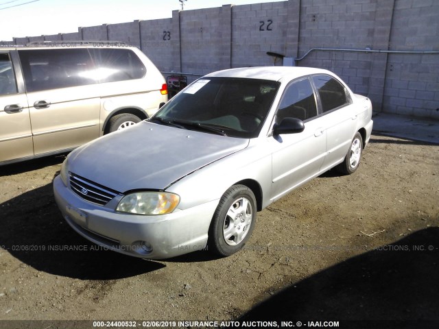 KNAFB121735294842 - 2003 KIA SPECTRA LS SILVER photo 2