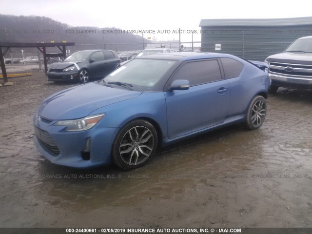 JTKJF5C70F3090470 - 2015 TOYOTA SCION TC BLUE photo 2