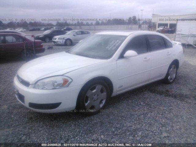 2G1WD58C781210243 - 2008 CHEVROLET IMPALA SUPER SPORT WHITE photo 2