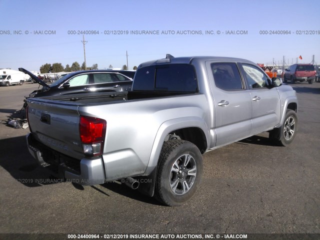 3TMCZ5AN7HM056214 - 2017 TOYOTA TACOMA DBL CAB/SR/TRDSPT/OR/PRO SILVER photo 4