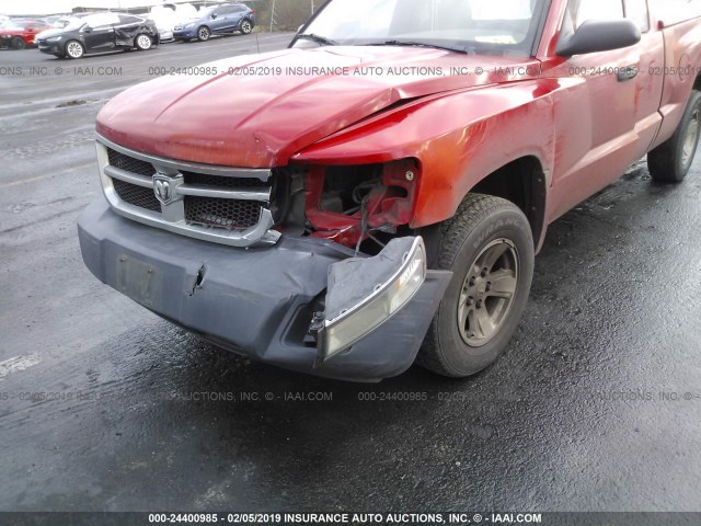 1D7HE32K58S528403 - 2008 DODGE DAKOTA SXT RED photo 6