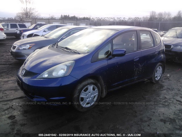 JHMGE8G34CC006707 - 2012 HONDA FIT BLUE photo 2