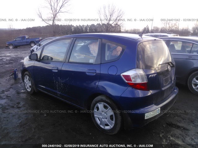 JHMGE8G34CC006707 - 2012 HONDA FIT BLUE photo 3