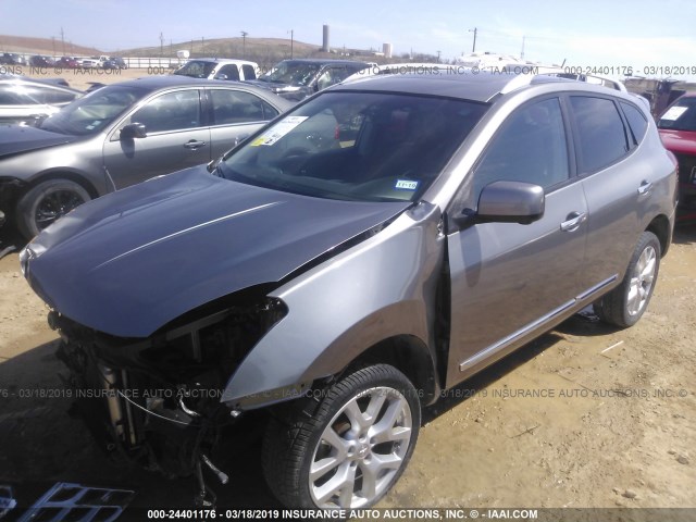 JN8AS5MT2DW515444 - 2013 NISSAN ROGUE S/SV GRAY photo 2