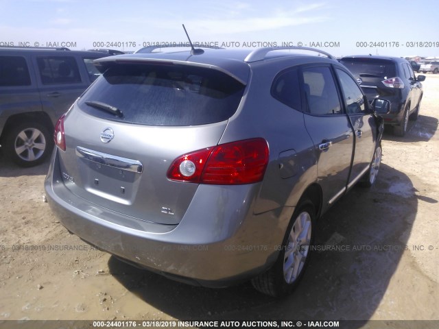 JN8AS5MT2DW515444 - 2013 NISSAN ROGUE S/SV GRAY photo 4