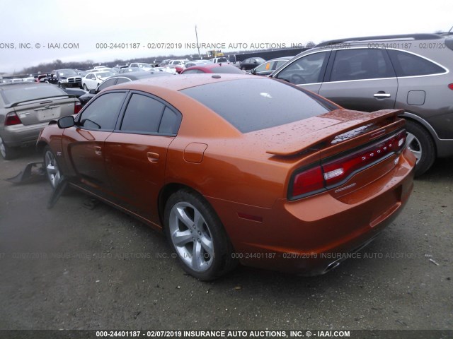 2B3CL5CT1BH557460 - 2011 DODGE CHARGER R/T ORANGE photo 3