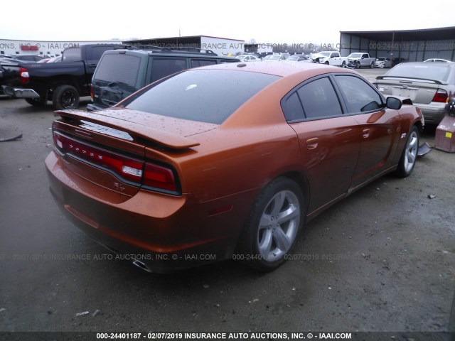 2B3CL5CT1BH557460 - 2011 DODGE CHARGER R/T ORANGE photo 4