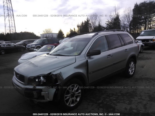 YV1CZ91H441120986 - 2004 VOLVO XC90 T6 SILVER photo 2