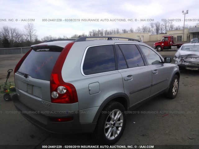 YV1CZ91H441120986 - 2004 VOLVO XC90 T6 SILVER photo 4