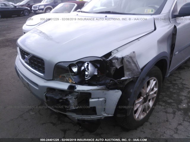 YV1CZ91H441120986 - 2004 VOLVO XC90 T6 SILVER photo 6