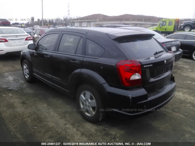 1B3HB28B87D271147 - 2007 DODGE CALIBER BLACK photo 3