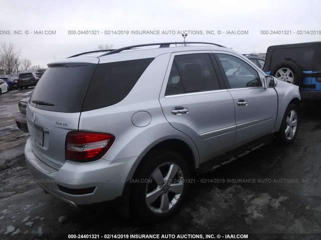 4JGBB8GB7AA533012 - 2010 MERCEDES-BENZ ML 350 4MATIC SILVER photo 4