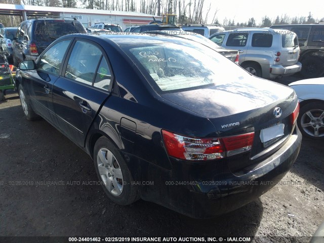 5NPET46C46H140554 - 2006 HYUNDAI SONATA GL BLUE photo 3