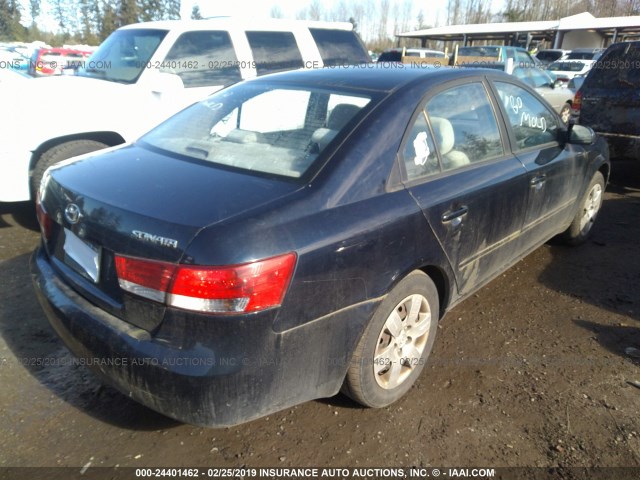 5NPET46C46H140554 - 2006 HYUNDAI SONATA GL BLUE photo 4