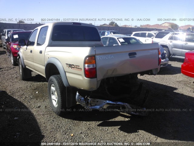 5TEGN92N21Z842627 - 2001 TOYOTA TACOMA DOUBLE CAB PRERUNNER GOLD photo 3