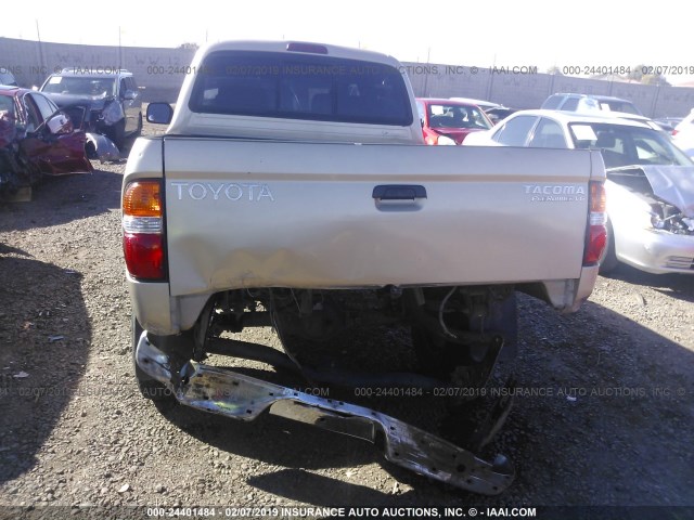 5TEGN92N21Z842627 - 2001 TOYOTA TACOMA DOUBLE CAB PRERUNNER GOLD photo 6