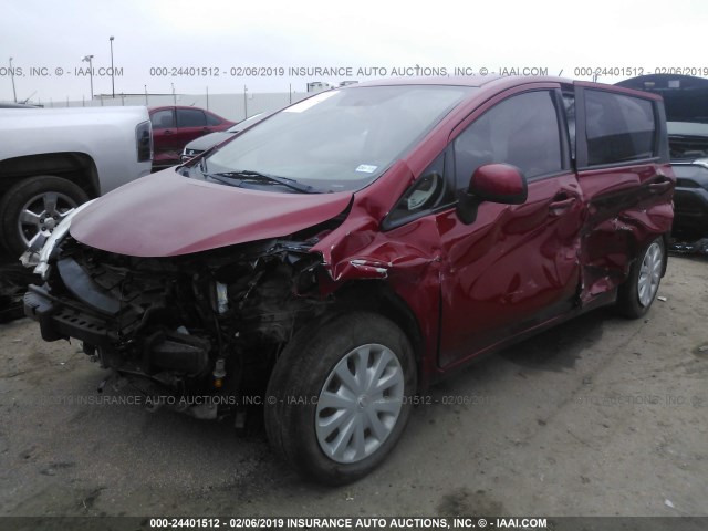 3N1CE2CP4EL428055 - 2014 NISSAN VERSA NOTE S/S PLUS/SV/SL RED photo 2