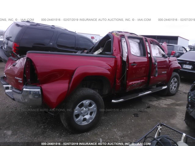 5TFJX4GN7FX037250 - 2015 TOYOTA TACOMA DOUBLE CAB PRERUNNER RED photo 4