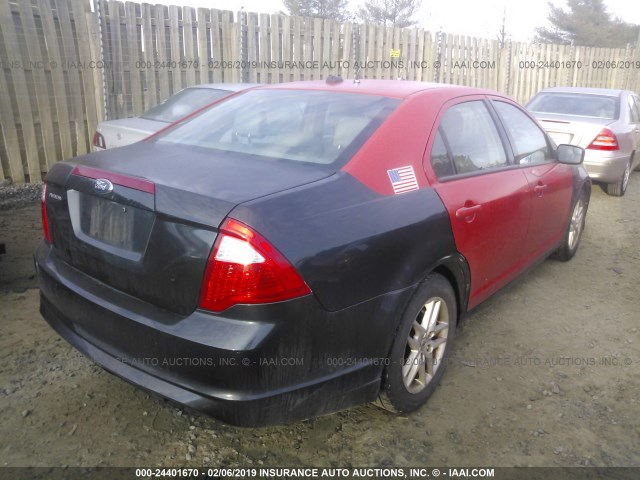 3FAHP0GA9CR328881 - 2012 FORD FUSION S RED photo 4