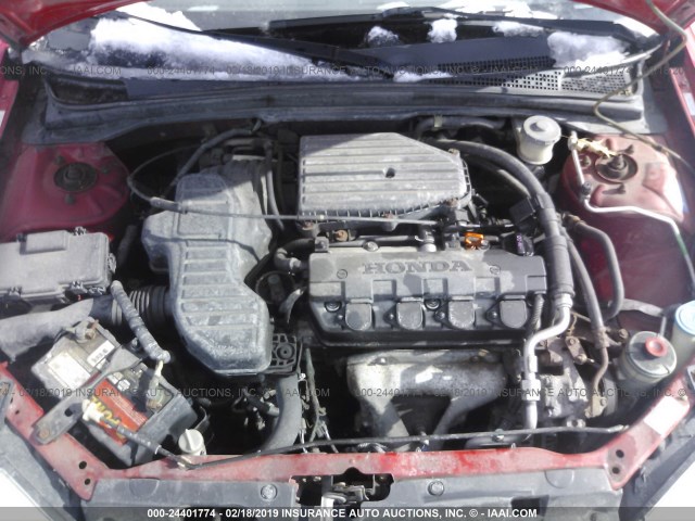1HGEM22184L058679 - 2004 HONDA CIVIC DX VP RED photo 10