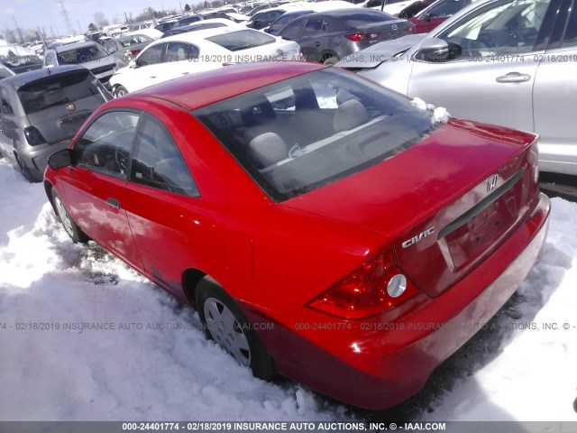 1HGEM22184L058679 - 2004 HONDA CIVIC DX VP RED photo 3