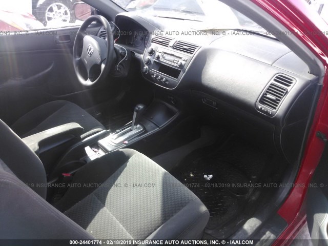 1HGEM22184L058679 - 2004 HONDA CIVIC DX VP RED photo 5