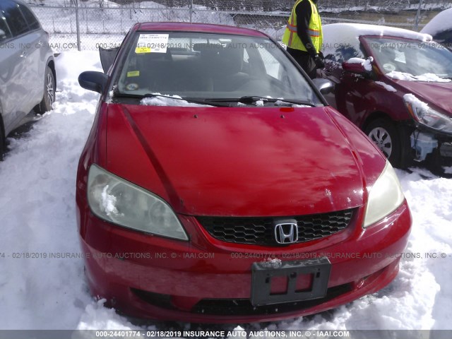 1HGEM22184L058679 - 2004 HONDA CIVIC DX VP RED photo 6