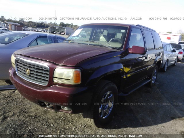 1GYEK13R5XR411474 - 1999 CADILLAC ESCALADE MAROON photo 2