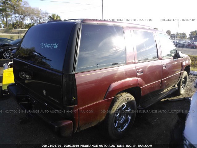 1GYEK13R5XR411474 - 1999 CADILLAC ESCALADE MAROON photo 4