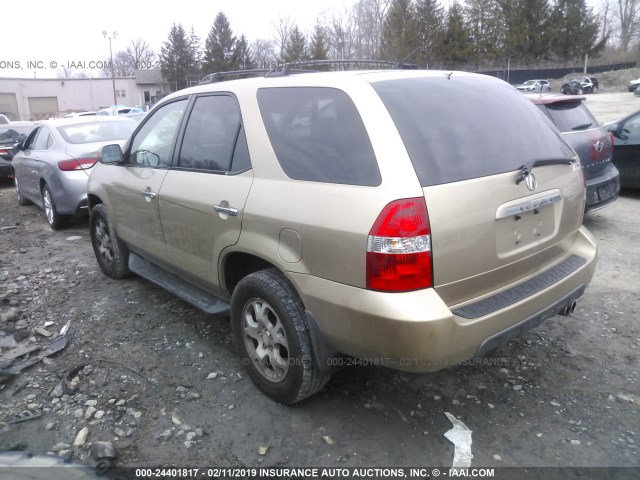 2HNYD186X1H516654 - 2001 ACURA MDX TOURING GOLD photo 3