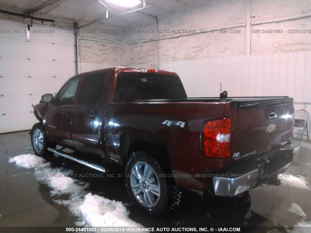 3GCPKSE20DG373944 - 2013 CHEVROLET SILVERADO K1500 LT MAROON photo 3