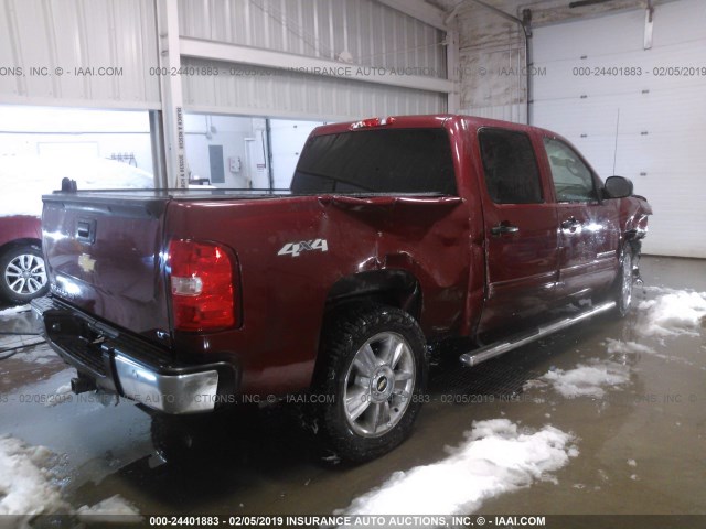 3GCPKSE20DG373944 - 2013 CHEVROLET SILVERADO K1500 LT MAROON photo 4