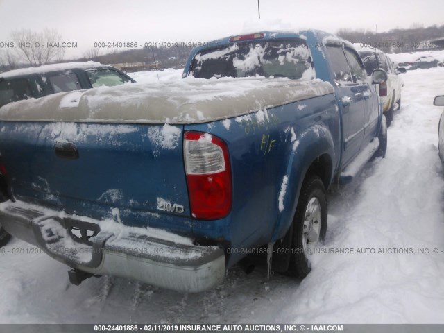 5TBDT44166S513030 - 2006 TOYOTA TUNDRA DOUBLE CAB SR5 BLUE photo 4