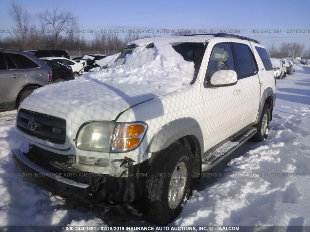 5TDBT44A13S186367 - 2003 TOYOTA SEQUOIA SR5 WHITE photo 2