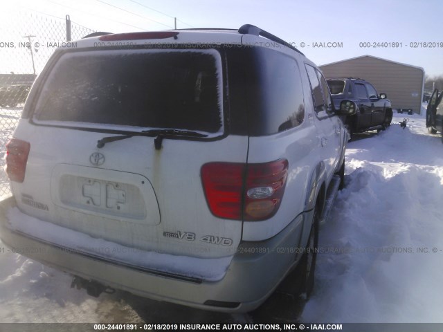 5TDBT44A13S186367 - 2003 TOYOTA SEQUOIA SR5 WHITE photo 4