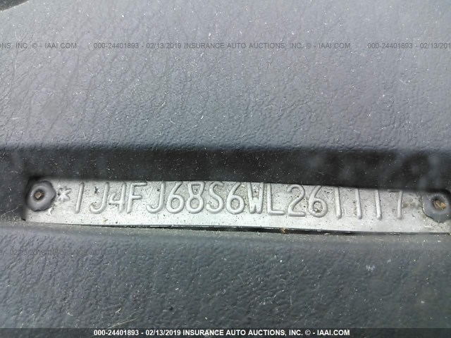 1J4FJ68S6WL261117 - 1998 JEEP CHEROKEE SPORT/CLASSIC ლურჯი ფოტო 9