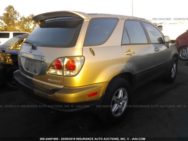 JTJHF10U110191677 - 2001 LEXUS RX 300 Champagne photo 4