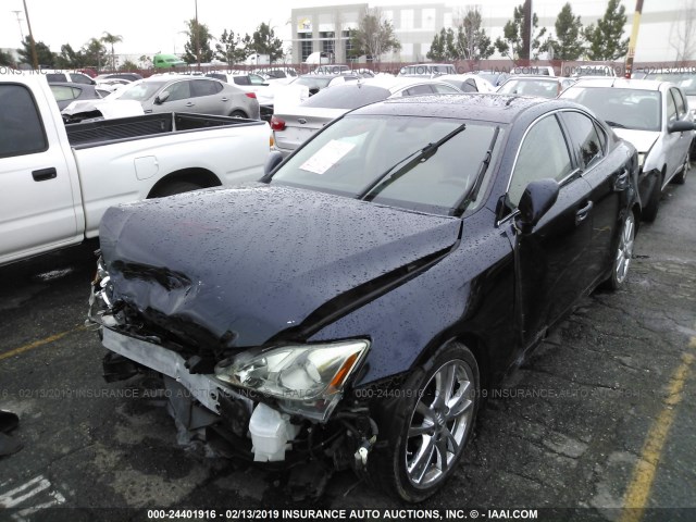 JTHBK262082068496 - 2008 LEXUS IS 250 Dark Blue photo 2