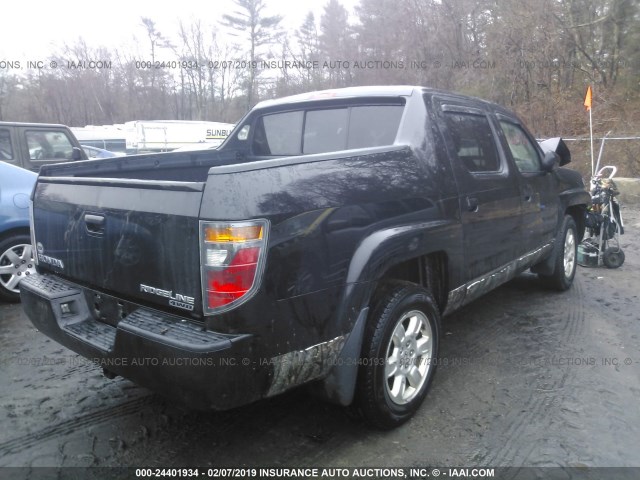 2HJYK16577H535222 - 2007 HONDA RIDGELINE RTL BLACK photo 4