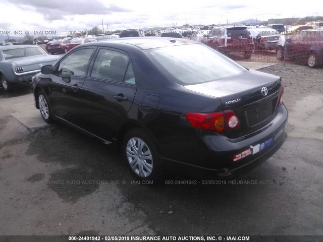 1NXBU40E69Z002191 - 2009 TOYOTA COROLLA S/LE/XLE BLACK photo 3