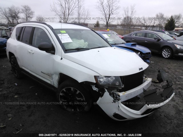 1C4NJCBA3FD372606 - 2015 JEEP COMPASS SPORT WHITE photo 1