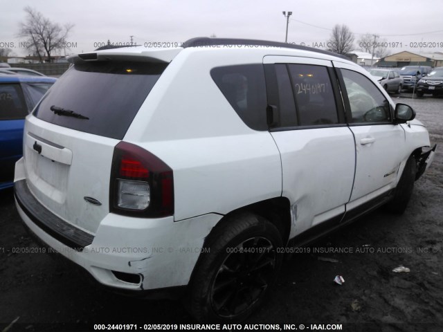 1C4NJCBA3FD372606 - 2015 JEEP COMPASS SPORT WHITE photo 4