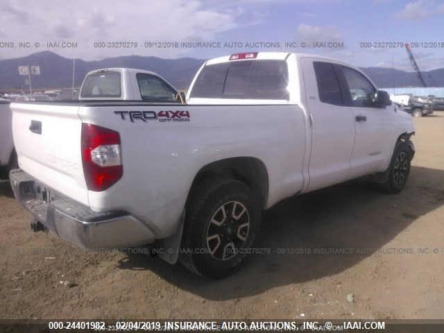 5TFUM5F10FX060735 - 2015 TOYOTA TUNDRA DOUBLE CAB SR/SR5 WHITE photo 4