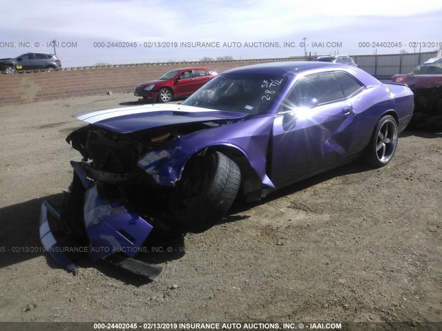 2C3CDYAG6CH208822 - 2012 DODGE CHALLENGER SXT PURPLE photo 2