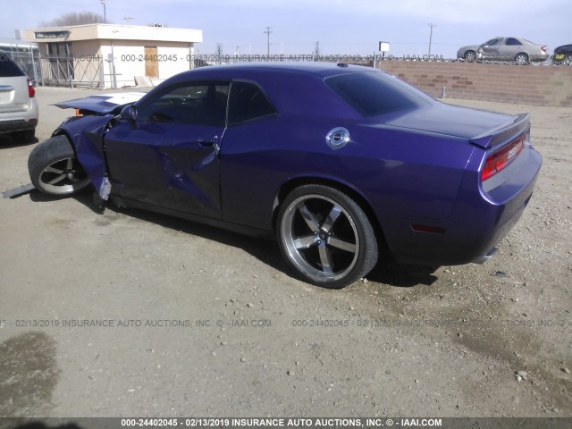 2C3CDYAG6CH208822 - 2012 DODGE CHALLENGER SXT PURPLE photo 3