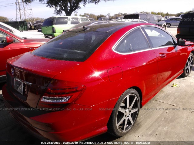 WDDGJ4HB3FG366677 - 2015 MERCEDES-BENZ C 250 RED photo 4