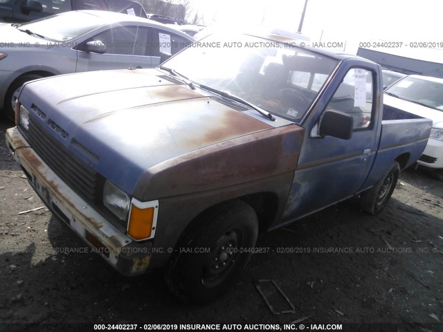 1N6ND11S4GC371362 - 1986 NISSAN D21 SHORT BED BLUE photo 2