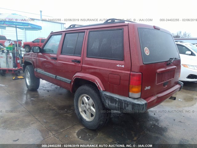 1J4FF68S8XL652885 - 1999 JEEP CHEROKEE SPORT/CLASSIC RED photo 3