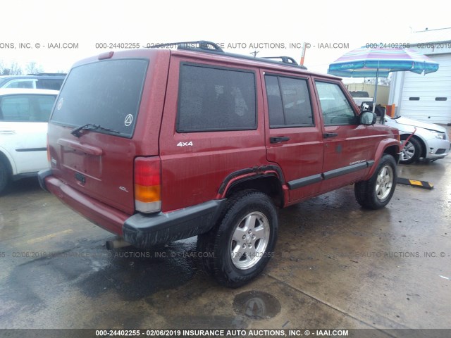 1J4FF68S8XL652885 - 1999 JEEP CHEROKEE SPORT/CLASSIC წითელი ფოტო 4